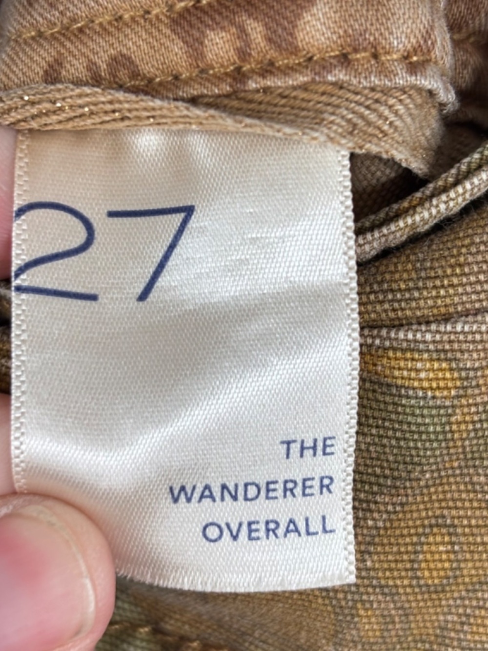 Pilcro Wanderer Overalls 27 DIY Shortalls Raw Hem CUT Brown Print Boho Cottage - Picture 13 of 14